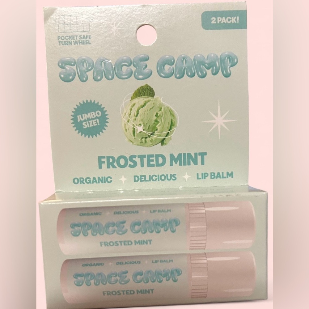 Space Camp Organic Lip Balm Frosted Mint Bundle | 4 Total (2× 2-Packs) | New - Picture 2 of 8
